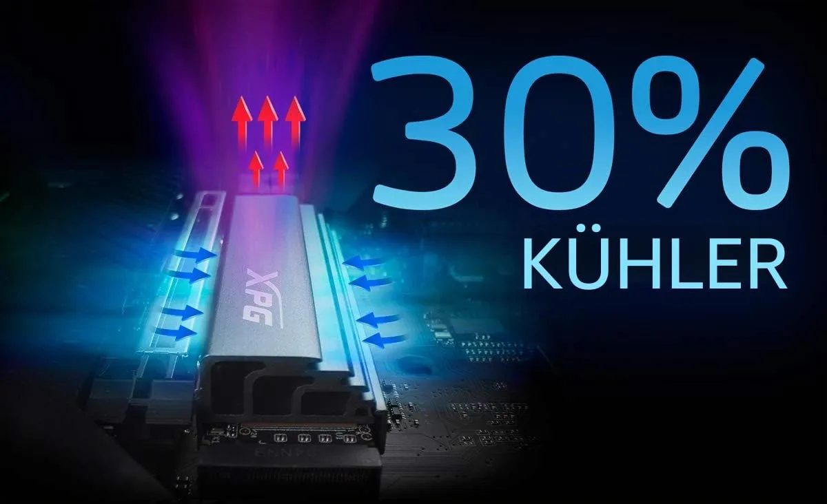 XPG GAMMIX S70 2TB SSD M.2 PCIe 4.0 mit Kühlkörper