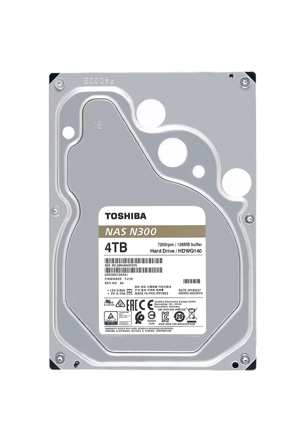 Toshiba N300 Festplatte 8TB NAS 7200rpm 256MB 3.5 Zoll