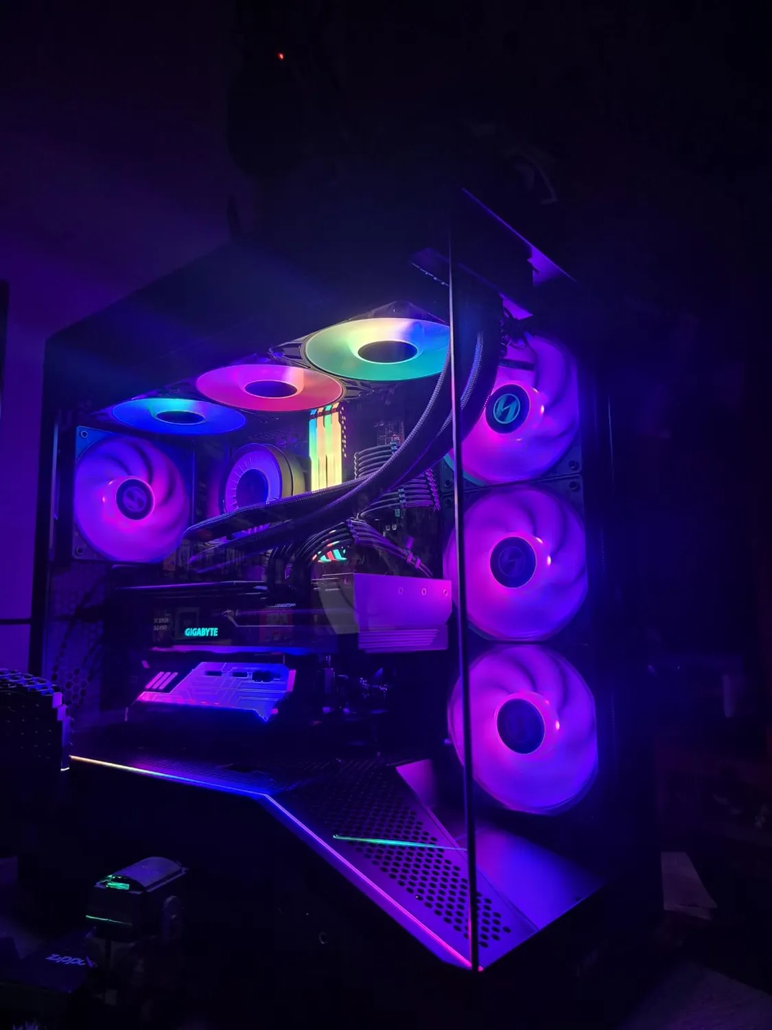 Lian Li Vector V100 PC-Gehäuse ATX Glas weiß 4 Lüfter