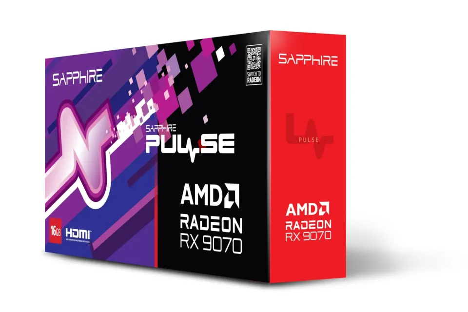Sapphire Pulse RX 9070 Grafikkarte 16GB Dual HDMI DP