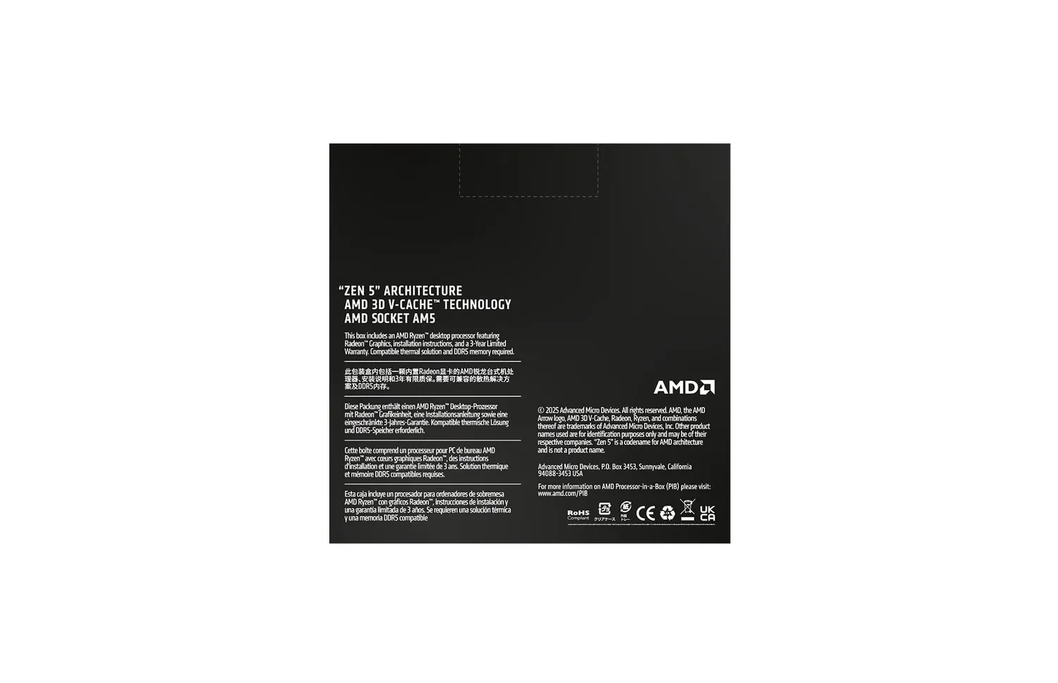AMD Ryzen 9 9950X3D Prozessor 16-Kerne 5,6GHz Tray