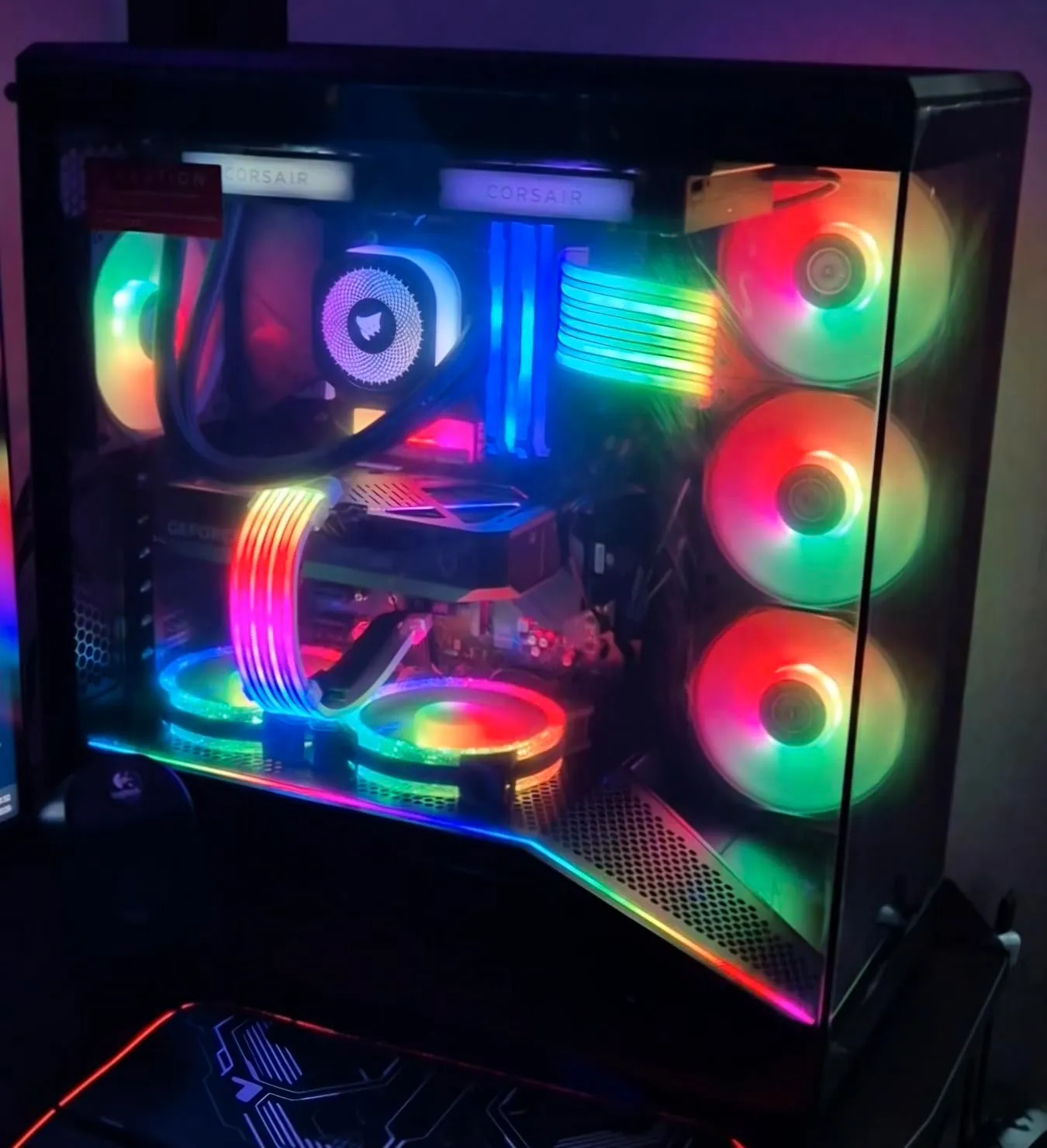 Lian Li Vector V100 PC-Gehäuse ATX Glas weiß 4 Lüfter