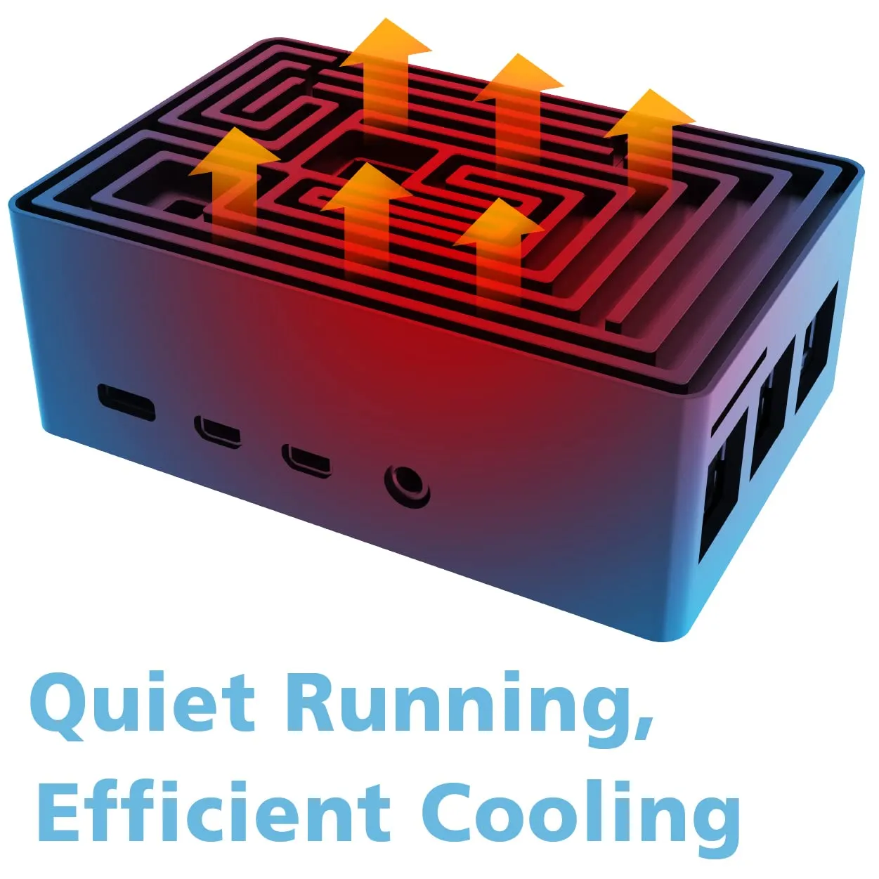 Akasa Maze Pro Raspberry Pi 4 Gehäuse Passiv Schwarz