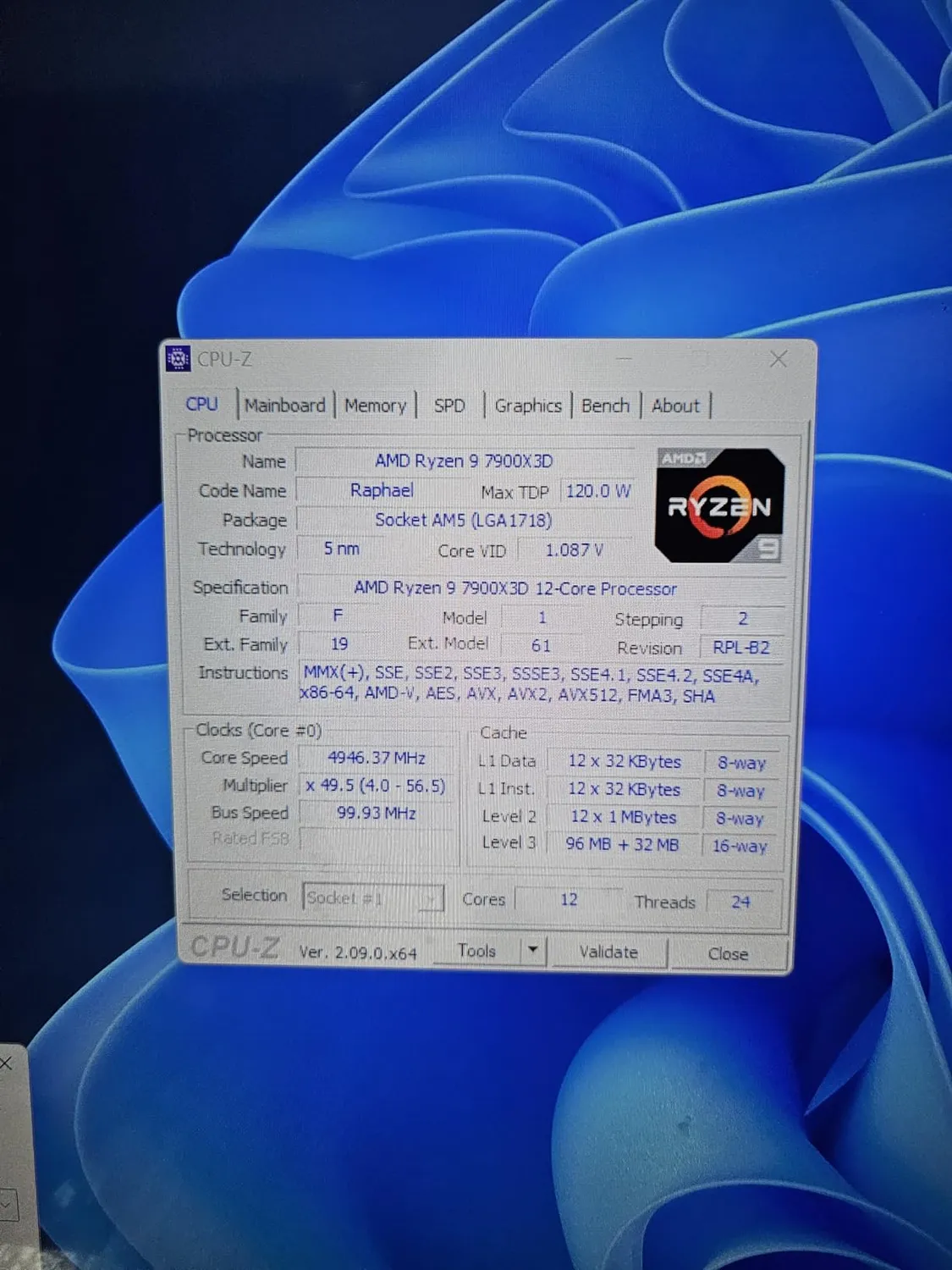 AMD Ryzen 9 7900X3D Prozessor AM5 12 Kerne Gaming