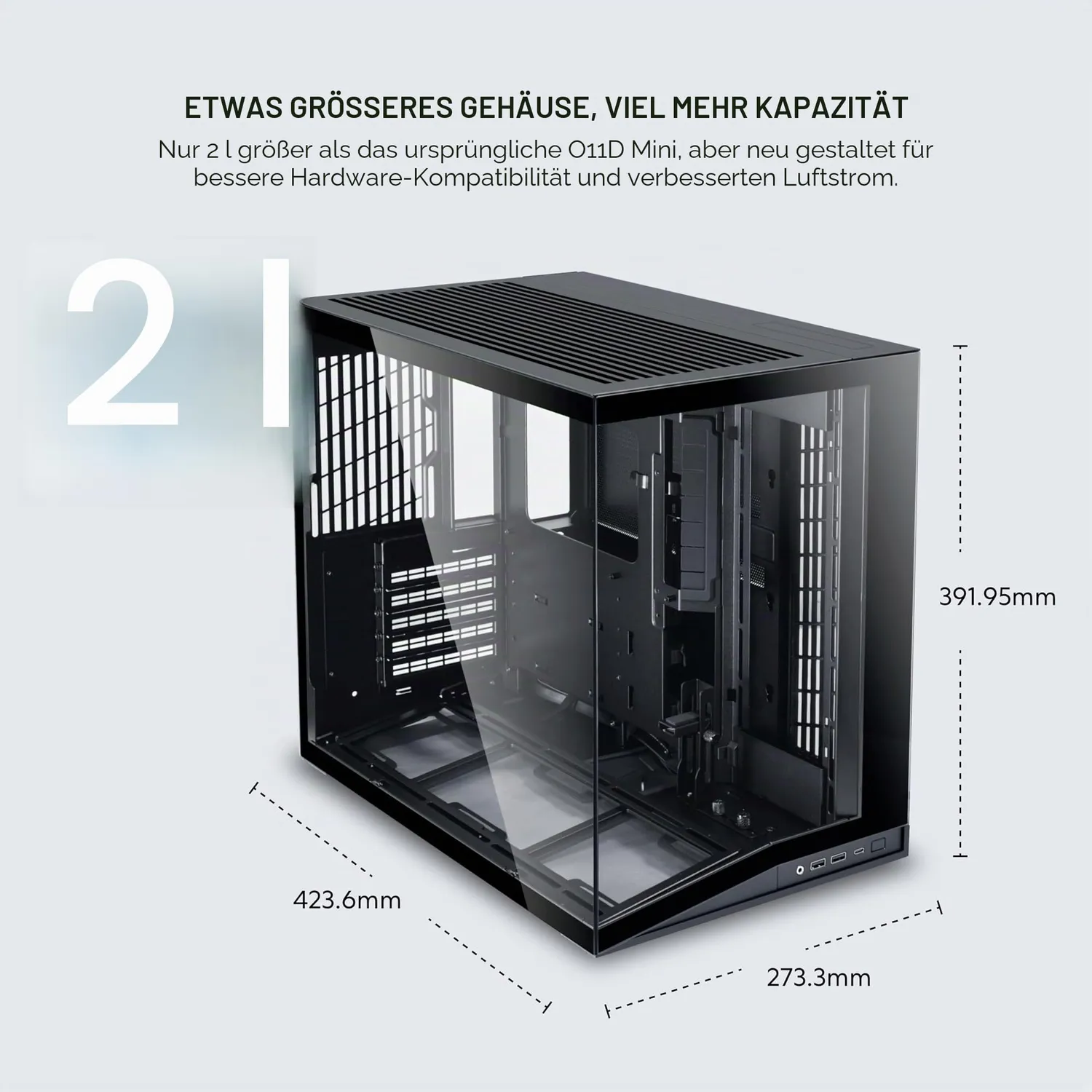 Lian Li O11D Mini V2 PC Gehäuse schwarz ohne Lüfter