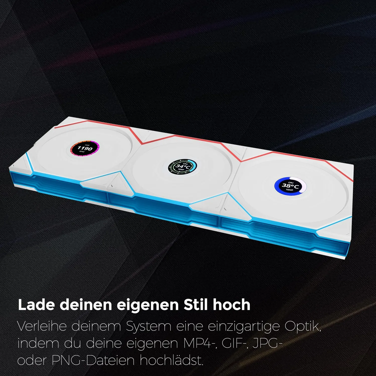 Lian Li UNI FAN TL Wireless LCD 120 3er Pack weiß Reverse