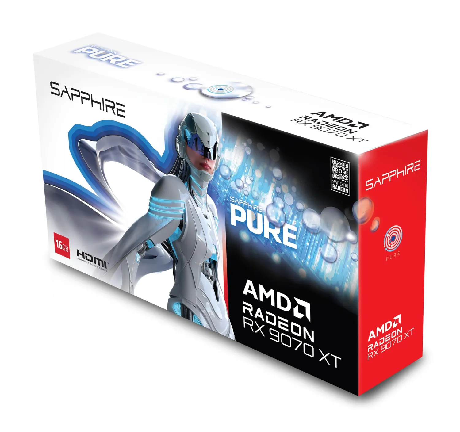 Sapphire Pure RX 9070 XT OC Grafikkarte 16GB weiß