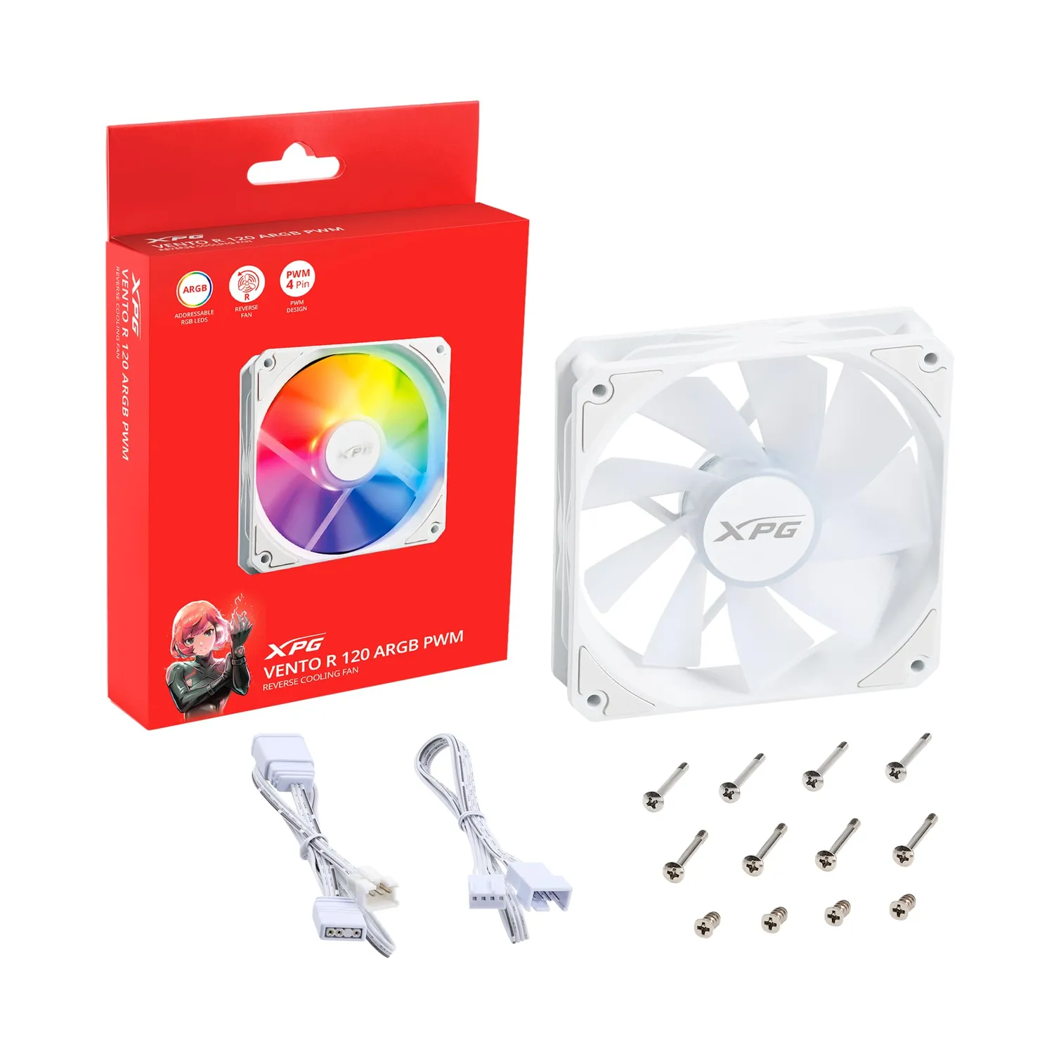 XPG Vento R 120 Gehäuselüfter Weiß Reverse ARGB