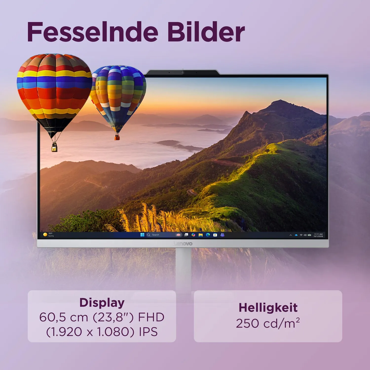 Lenovo IdeaCentre All-in-One 23,8" FHD Ryzen 5 16GB 512GB