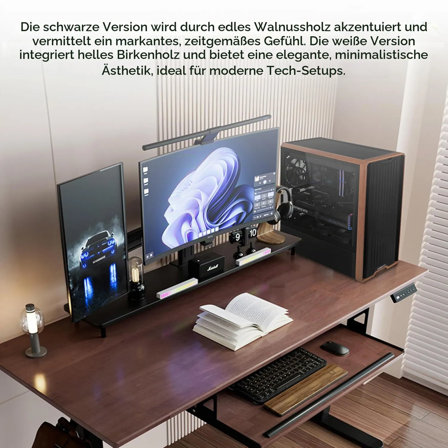 Lian Li Lancool 217 Gehäuse schwarz Walnuss 5 Lüfter