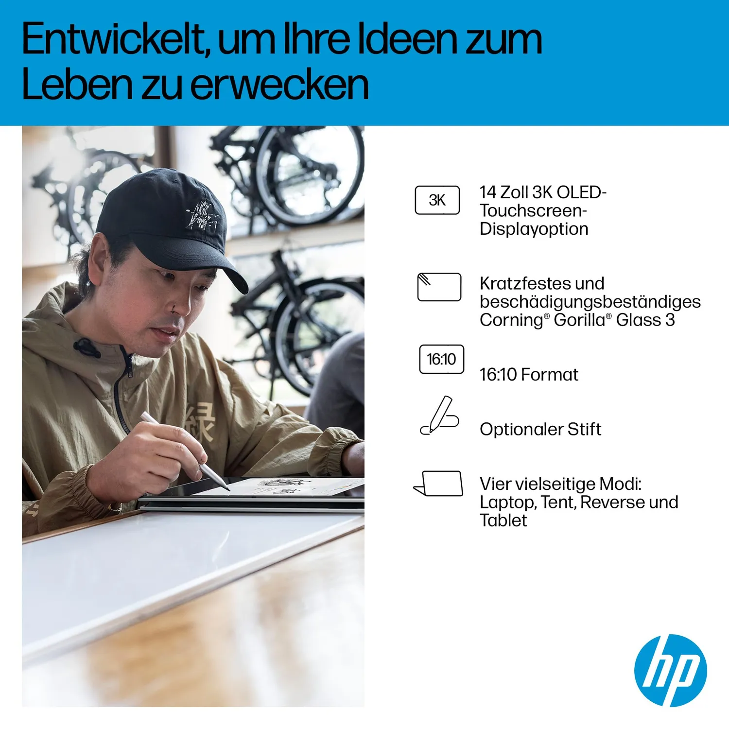 HP OmniBook X Flip 2-in-1 Laptop 14 Zoll 512GB