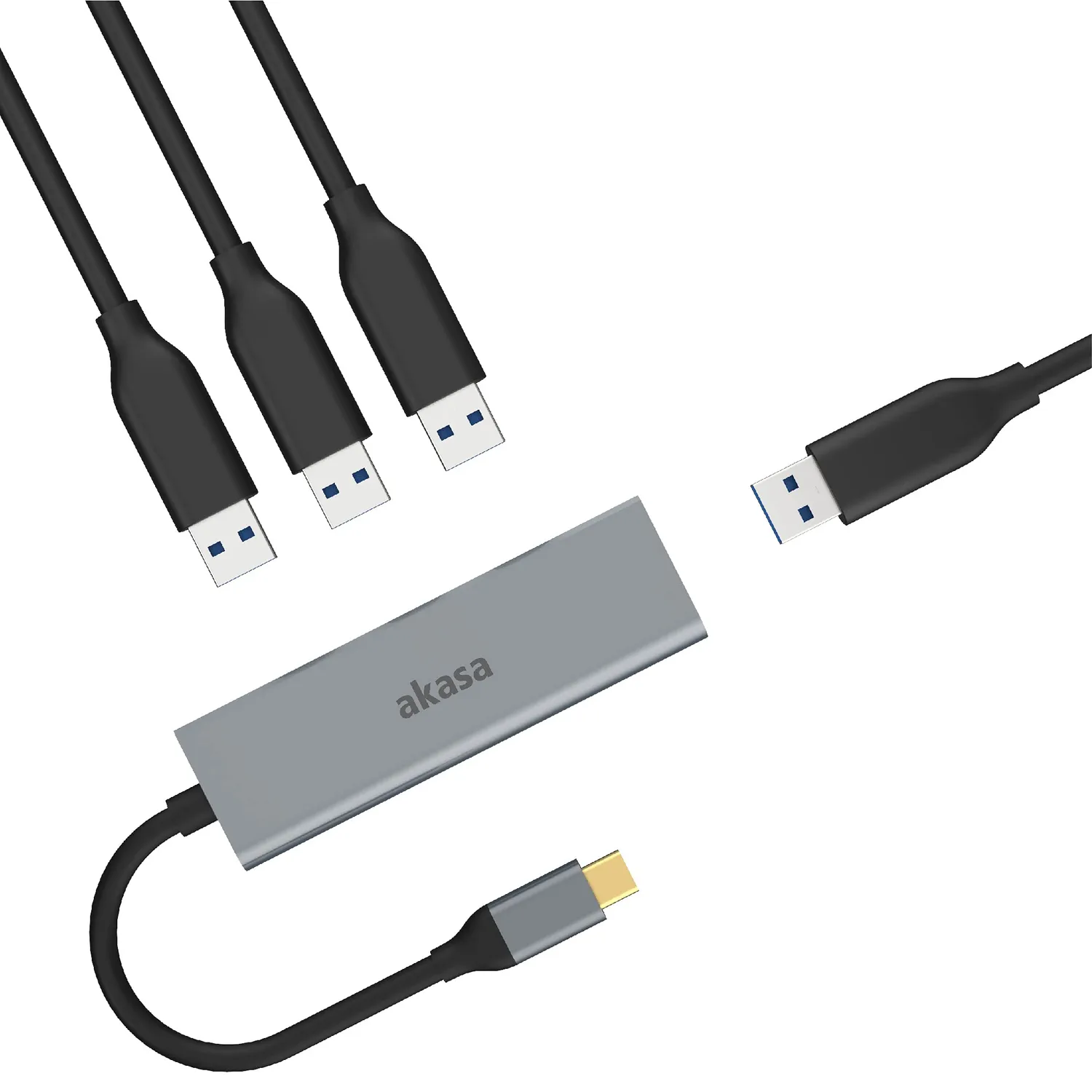 Akasa AK-CBCA25-18BK USB-Hub 4-Port 5Gbps
