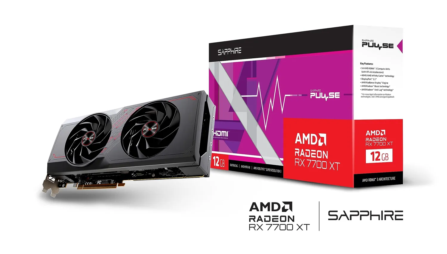 Sapphire Pulse RX 7700 XT Grafikkarte 12GB GDDR6