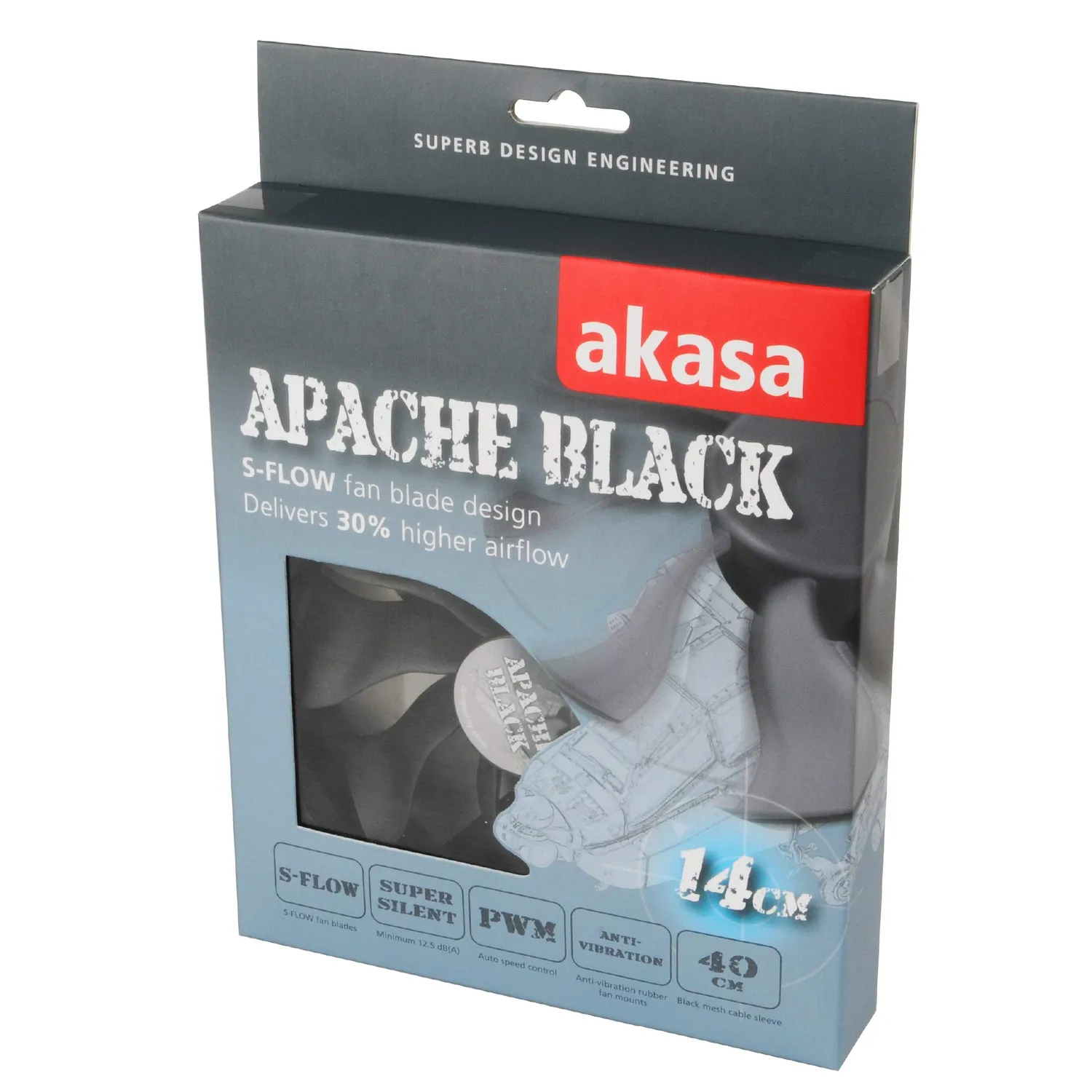Akasa Apache AK-FN062 Gehäuselüfter 140mm PWM leise