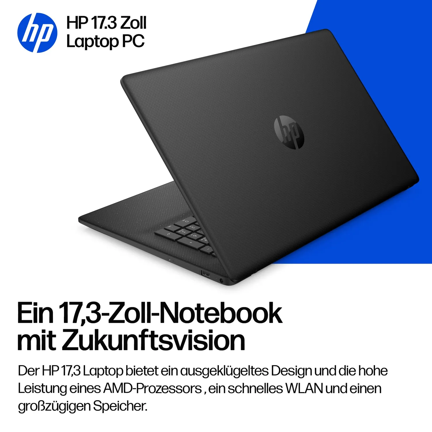 HP 17,3 Zoll Laptop Ryzen 5 7520U 8GB 512GB schwarz