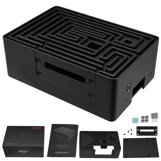 Akasa Maze Pro Raspberry Pi 4 Gehäuse Passiv Schwarz