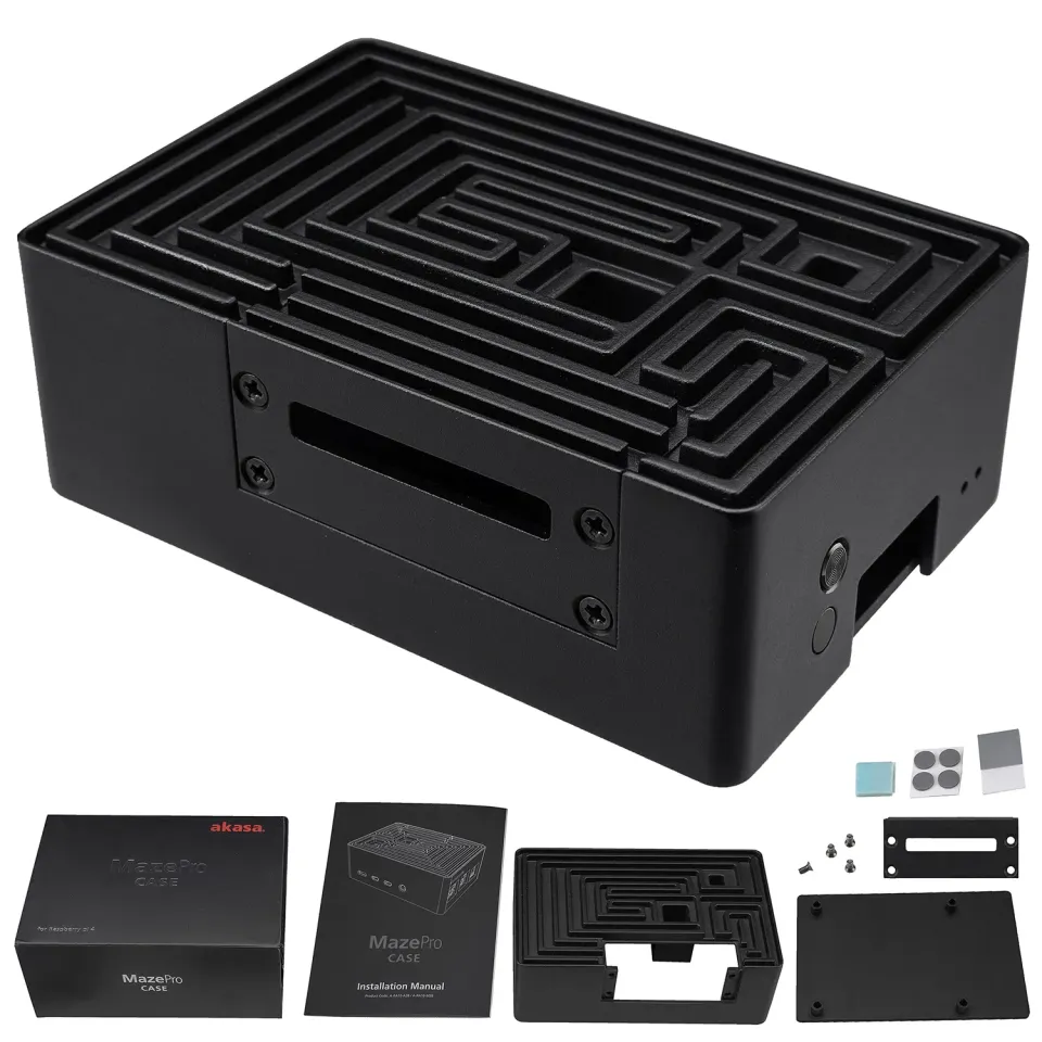 Akasa Maze Pro Raspberry Pi 4 Gehäuse Passiv Schwarz