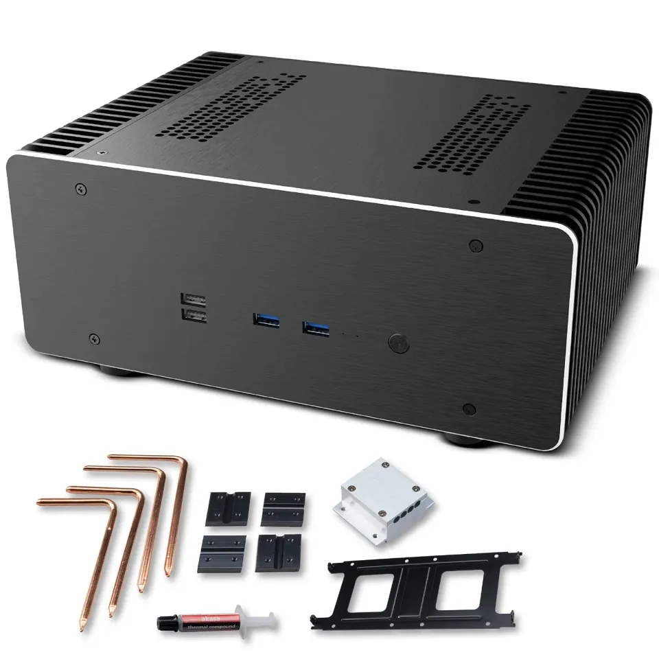 Akasa Maxwell Pro Plus A-ITX48-M2B Mini-ITX Gehäuse lüfterlos