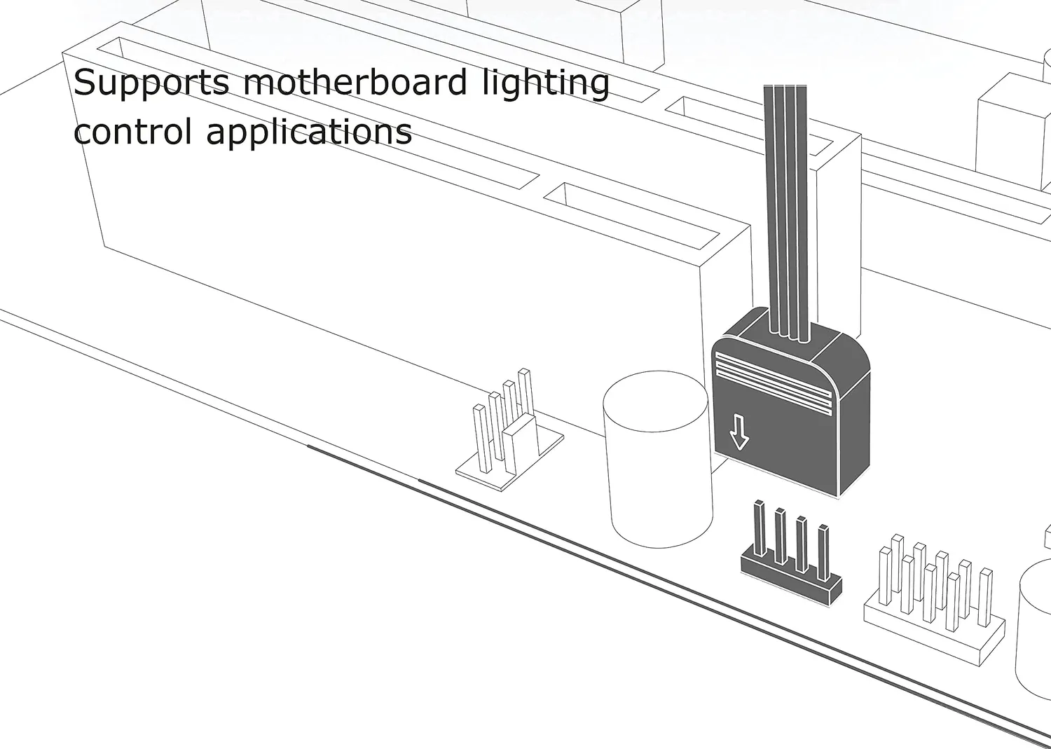 Akasa AK-CBLD01-20BK LED RGB Verlängerungskabel 4-Pin