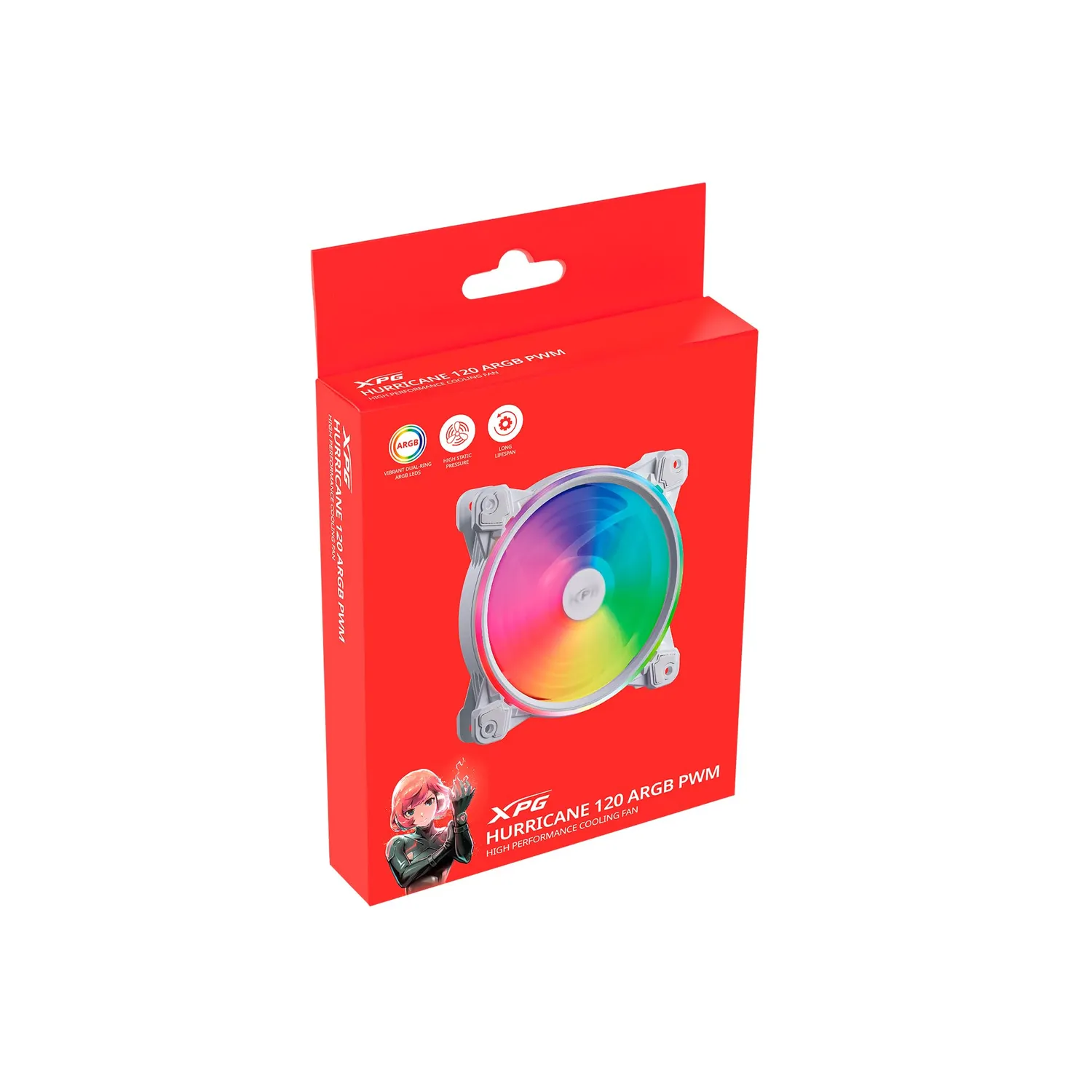 XPG Hurricane 120 ARGB PWM Lüfter weiß 120mm FDB leise