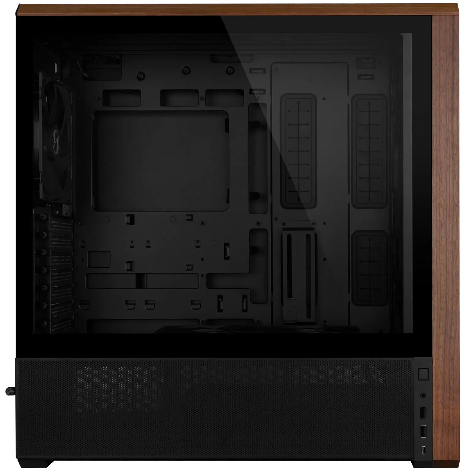 Lian Li Lancool 217 ATX Midi-Tower schwarz Walnussholz