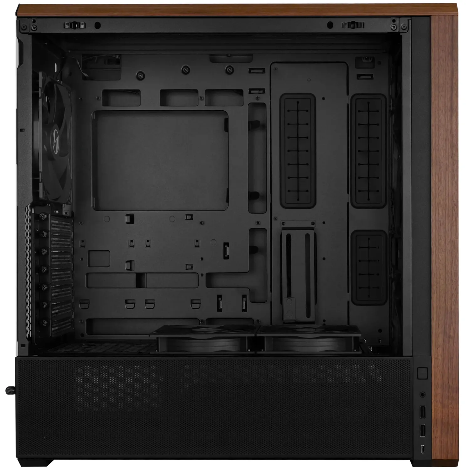 Lian Li Lancool 217 ATX Midi-Tower schwarz Walnussholz