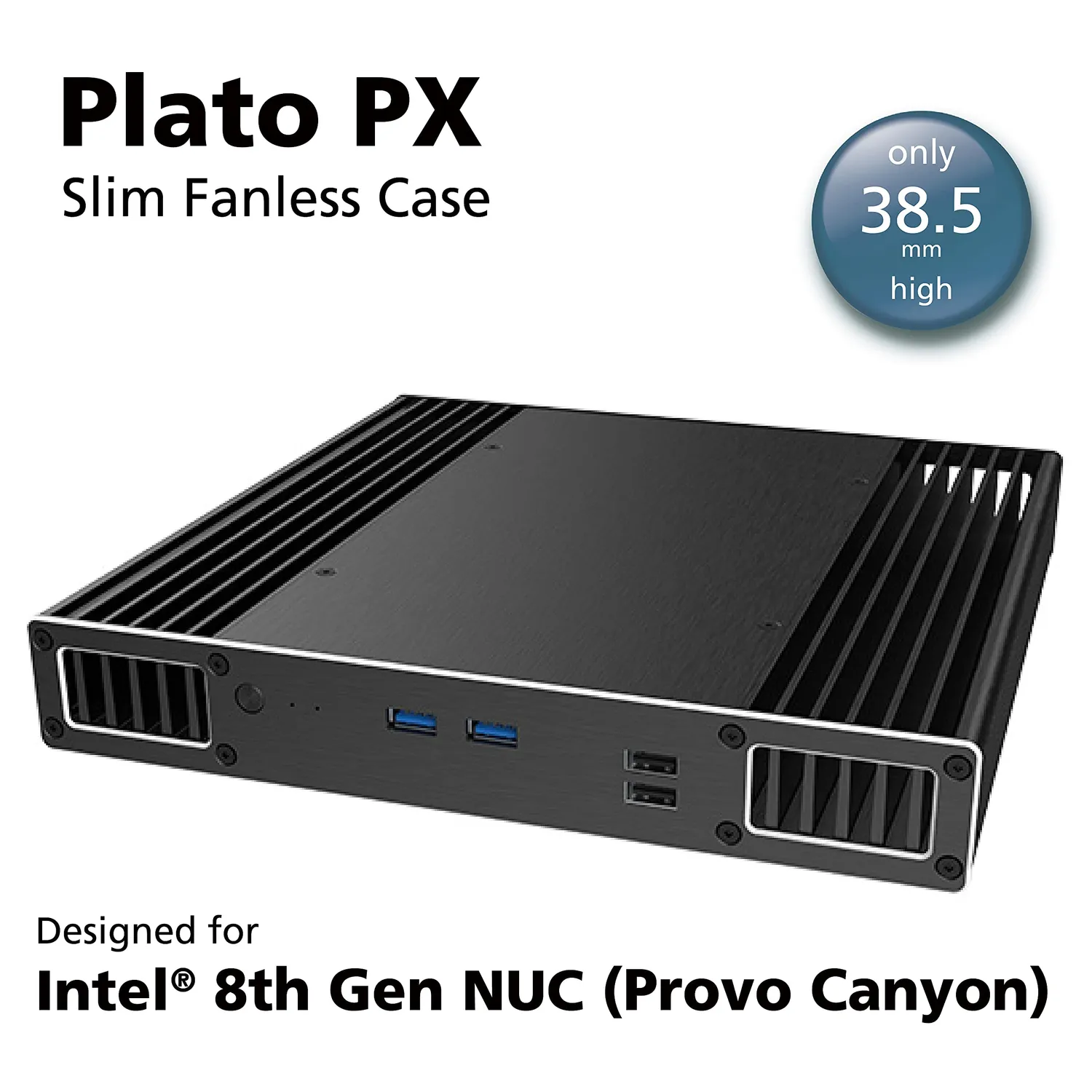 Akasa Plato PX A-NUC51-M1B Gehäuse lüfterlos