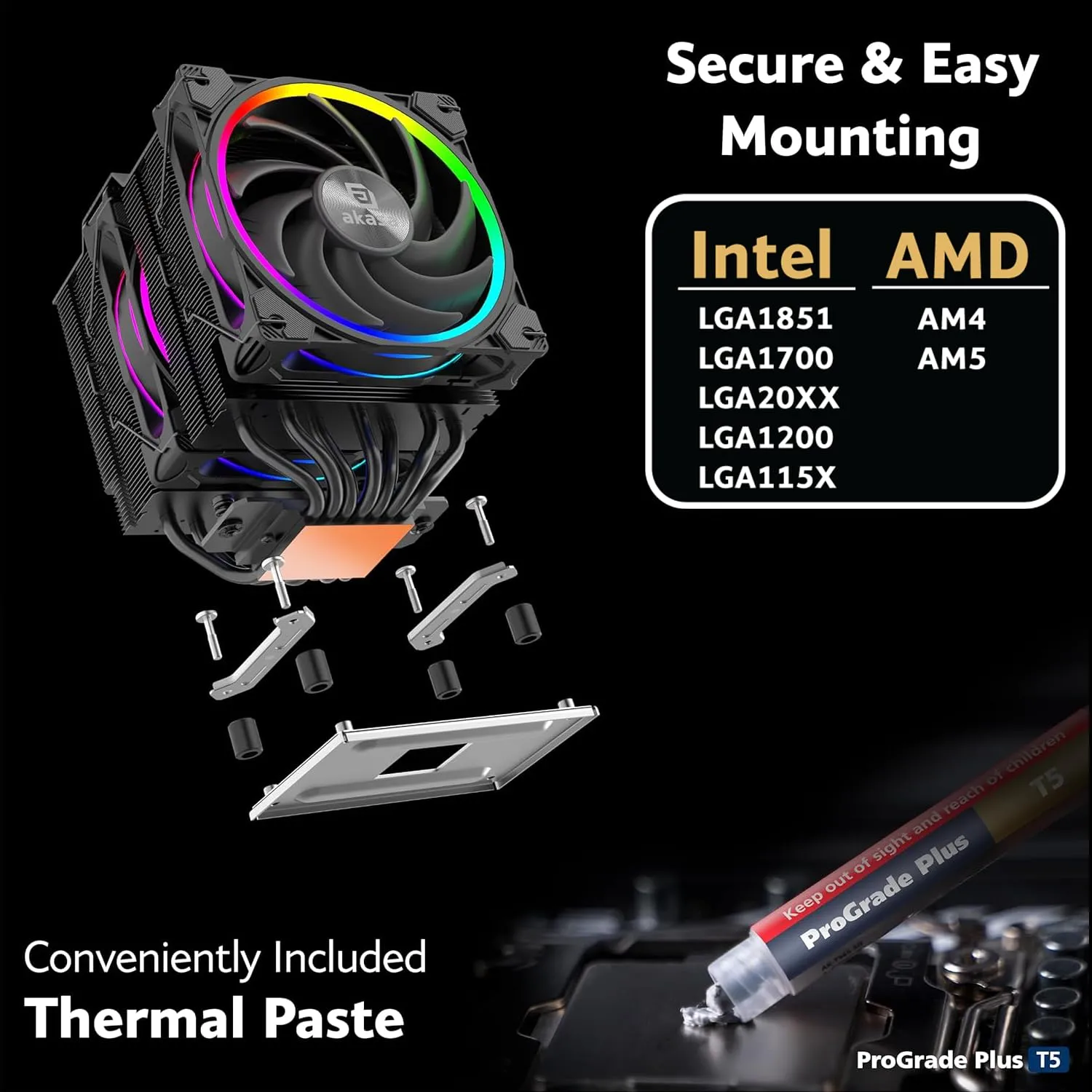 Akasa SOHO H7 AK-CC4026HP01 CPU-Kühler Dual Tower