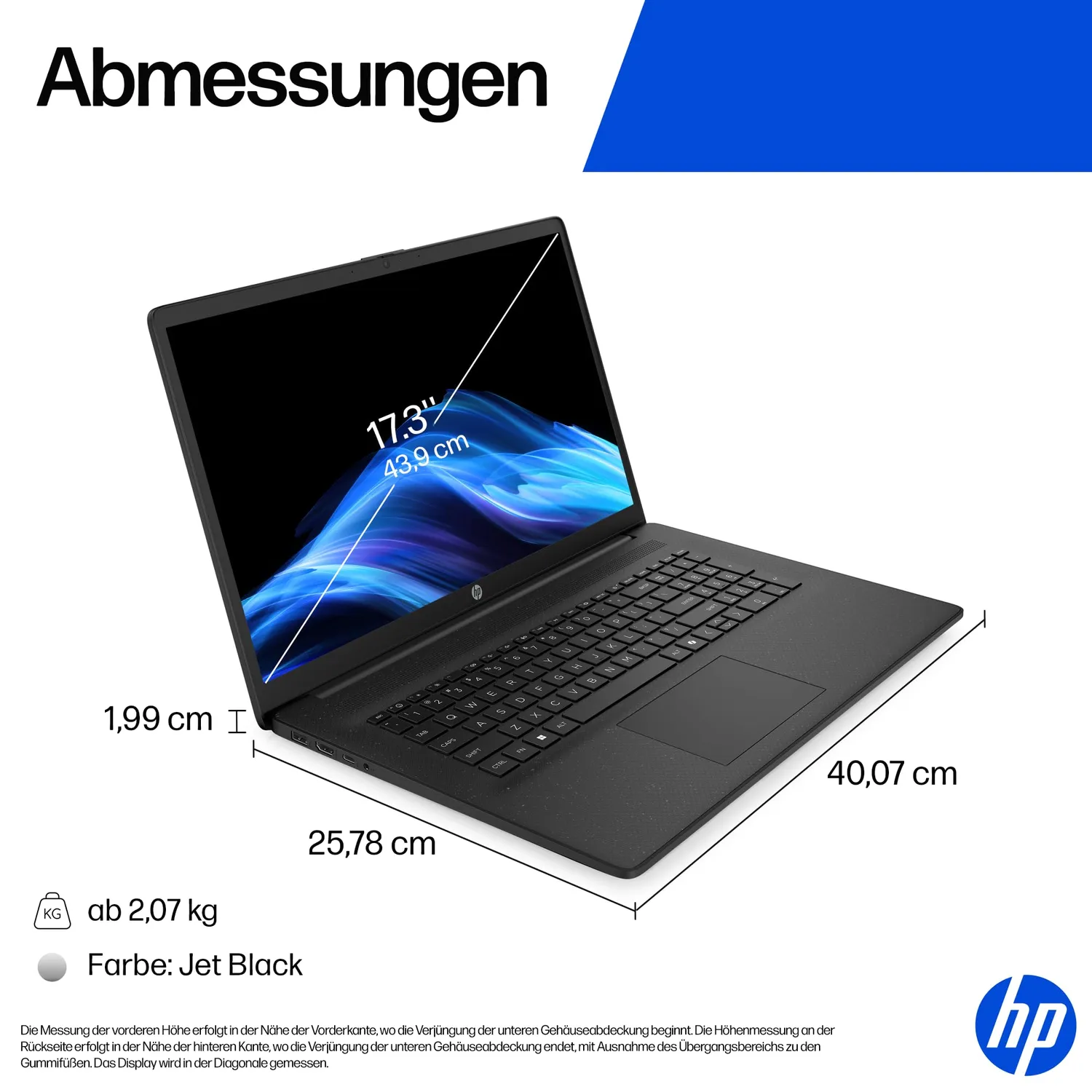 HP 17,3 Zoll Laptop Ryzen 5 7520U 8GB 512GB schwarz
