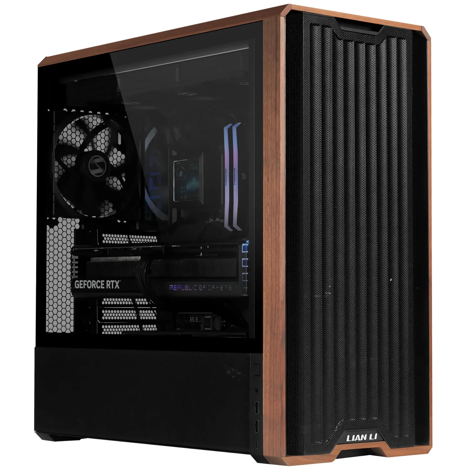 Lian Li Lancool 217 ATX Midi-Tower schwarz Walnussholz
