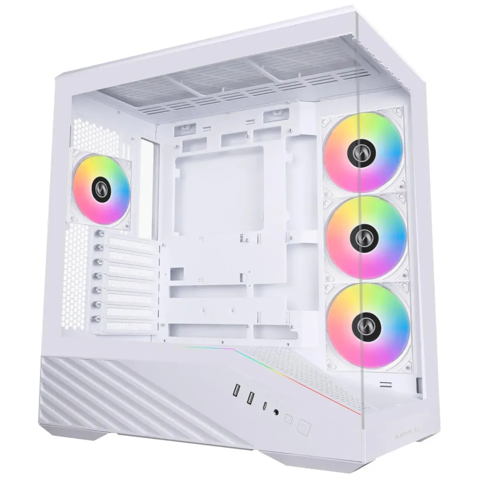 Lian Li Vector V100 PC-Gehäuse ATX Glas weiß 4 Lüfter