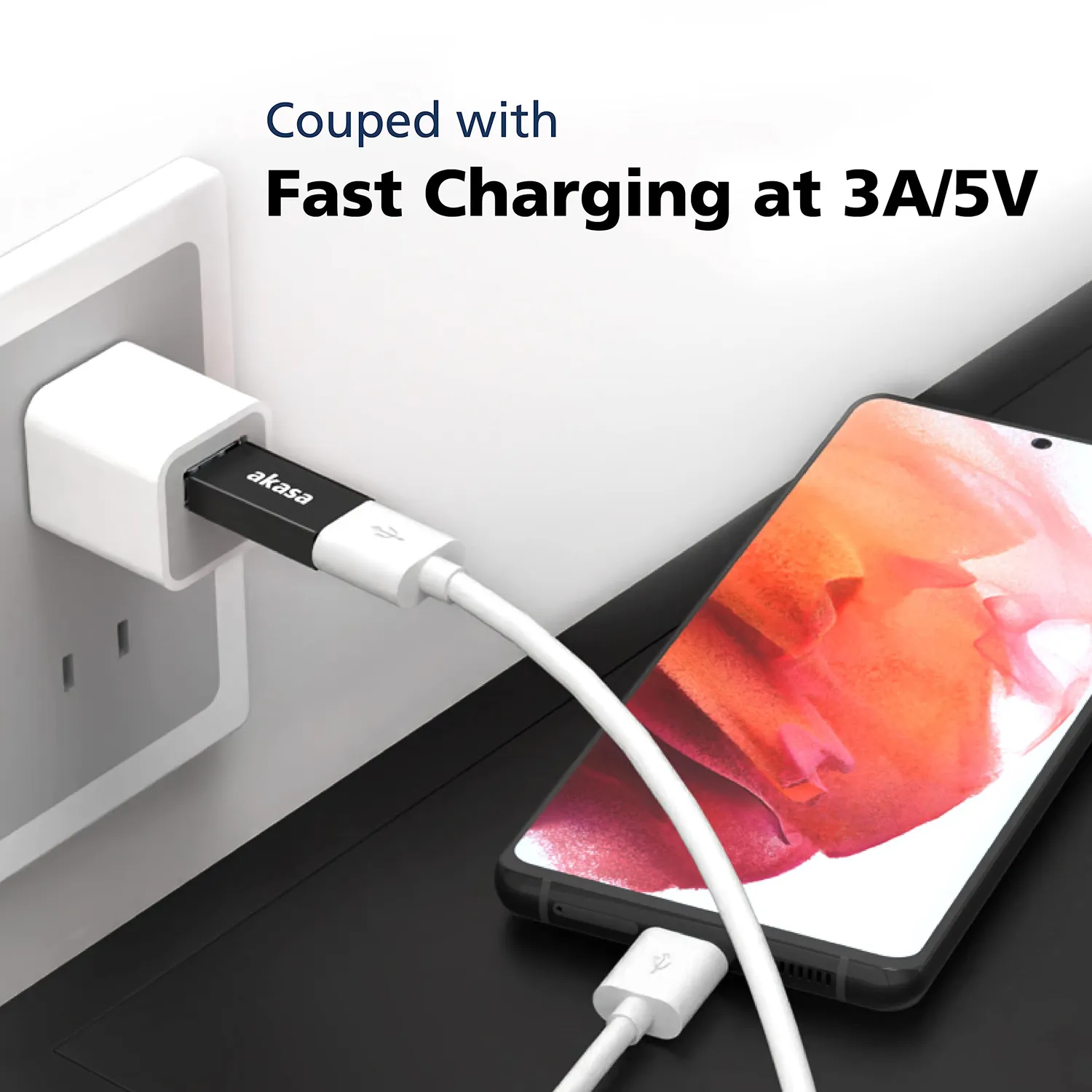 Akasa USB-A auf USB-C Adapter 10Gbit 2er-Set Schwarz