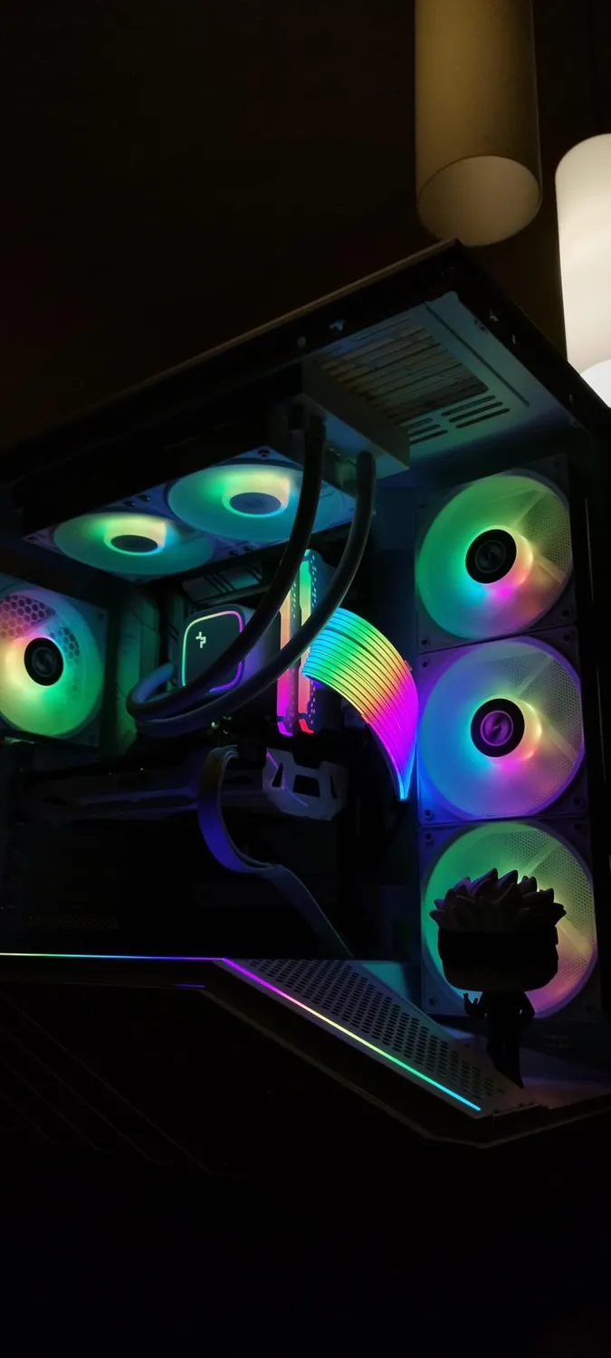Lian Li Vector V100 PC-Gehäuse ATX Glas weiß 4 Lüfter