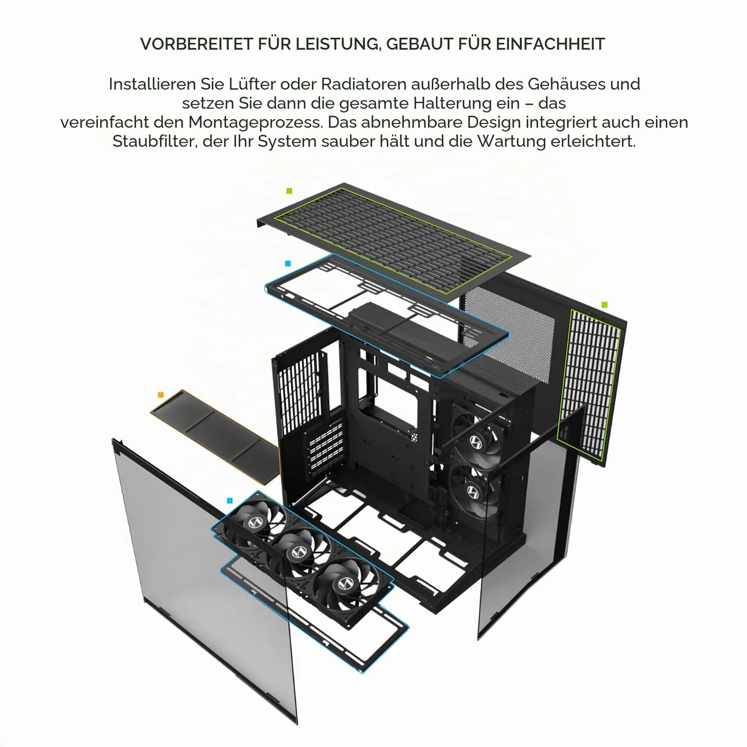 Lian Li O11D Mini V2 PC Gehäuse schwarz ohne Lüfter