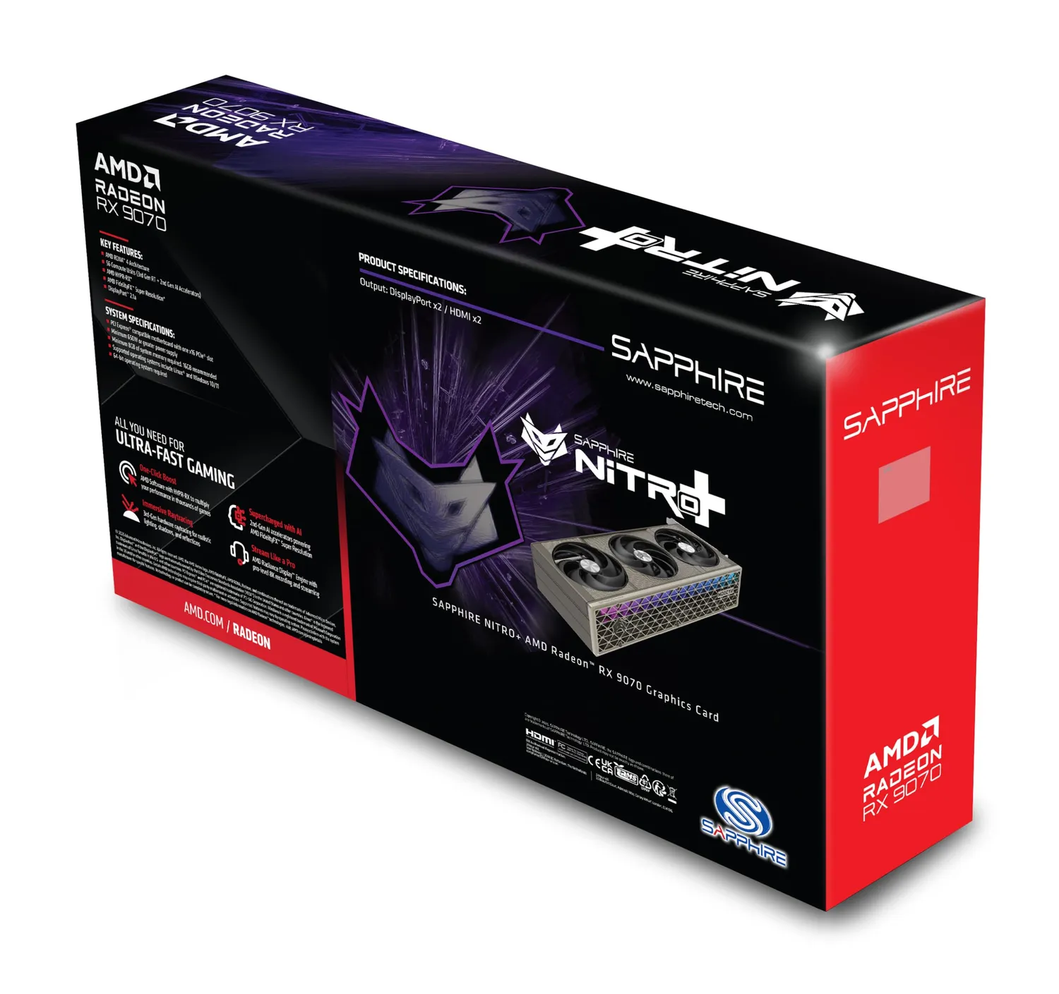 Sapphire Nitro+ RX 9070 Gaming OC Grafikkarte 16GB GDDR6