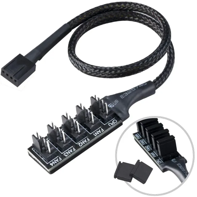 Akasa Flexa FP5H Lüfter Hub 5-fach PWM Splitter 30cm