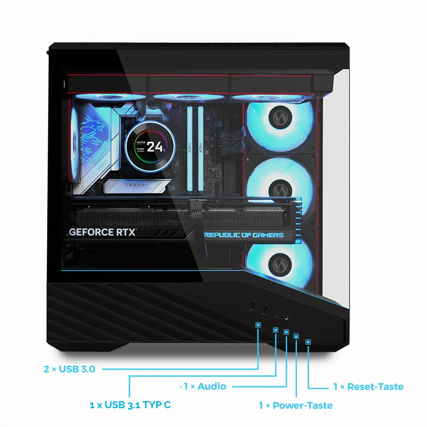Lian Li Vector V100R Mini Gehäuse schwarz Temperglas mATX