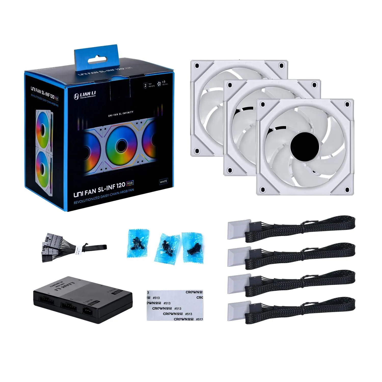 Lian Li UNI FAN SL-INF 120 weiß Lüfter 3er-Pack RGB