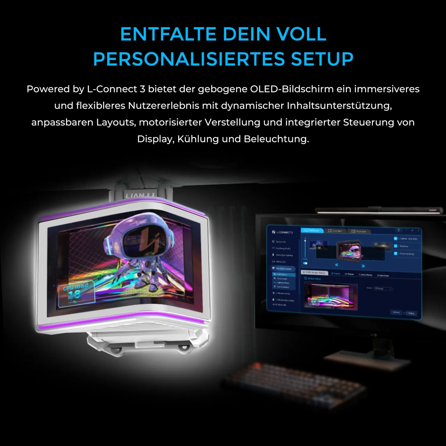 Lian Li HydroShift II OLED Curved 360 AIO weiß TL FLEX