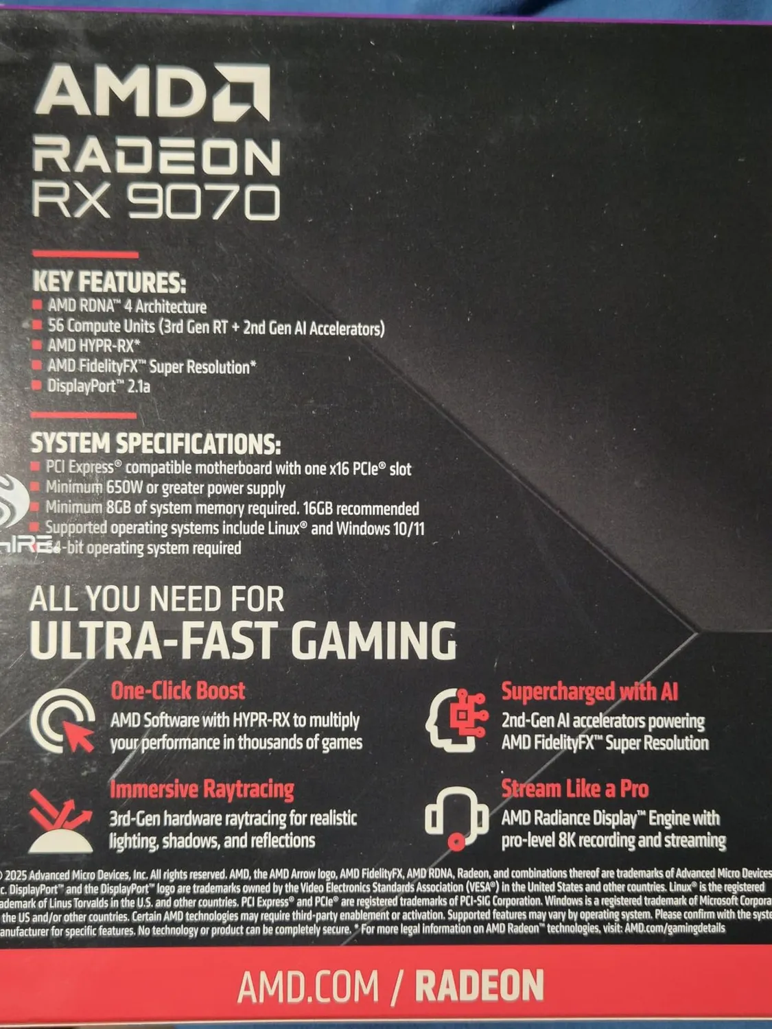 Sapphire Pulse RX 9070 Grafikkarte 16GB Dual HDMI DP