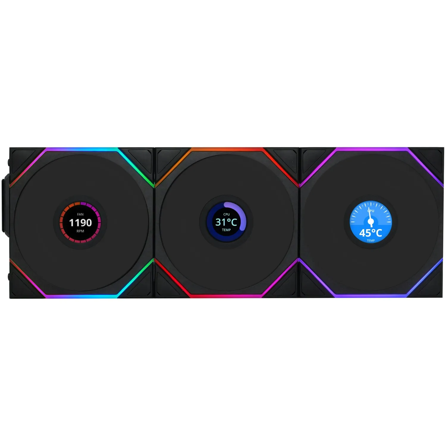 Lian Li UNI FAN TL Wireless LCD Lüfter 120mm 3er schwarz