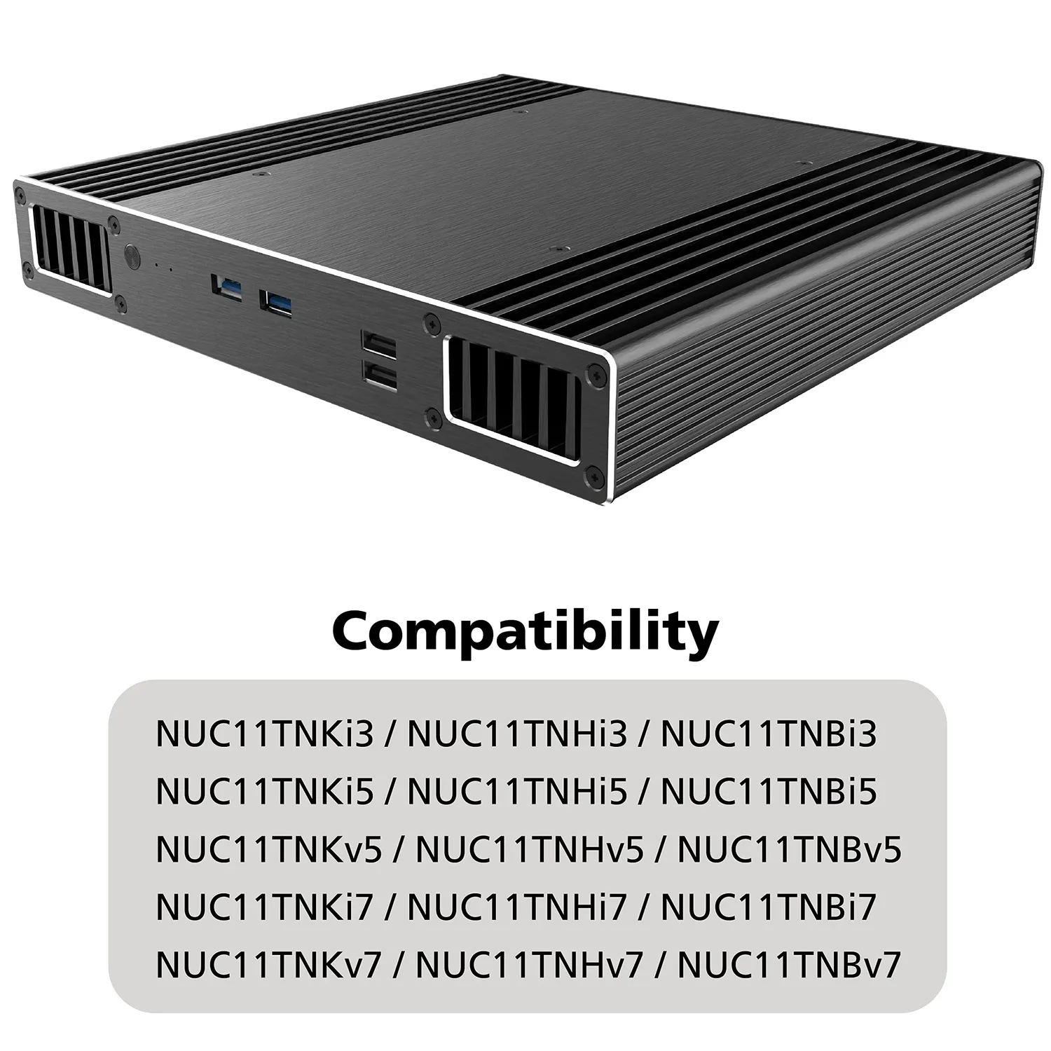 Akasa Plato TN A-NUC65-M1B NUC Gehäuse lüfterlos Alu