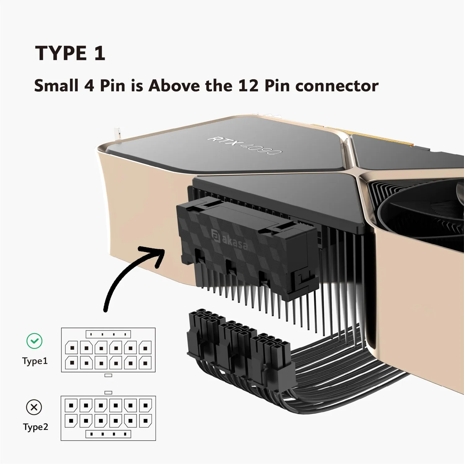 Akasa 12VHPWR Adapter AK-CBPW30-BK 90 Grad 600W 3x8-Pin