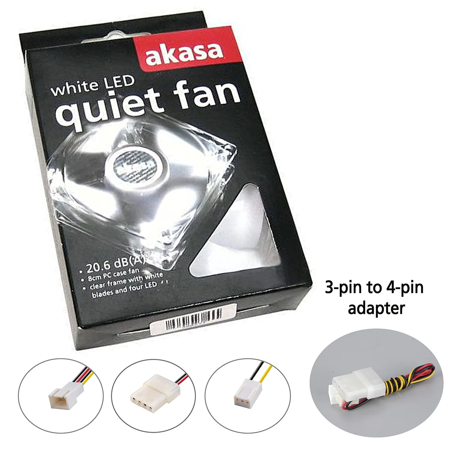 AKASA AK-FN054 80mm Gehäuselüfter Weiß LED leise