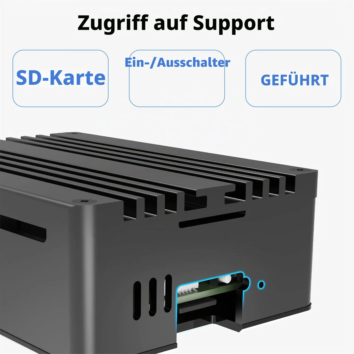 Akasa Pi-5 Pro A-RA13-M2B Gehäuse schwarz passiv
