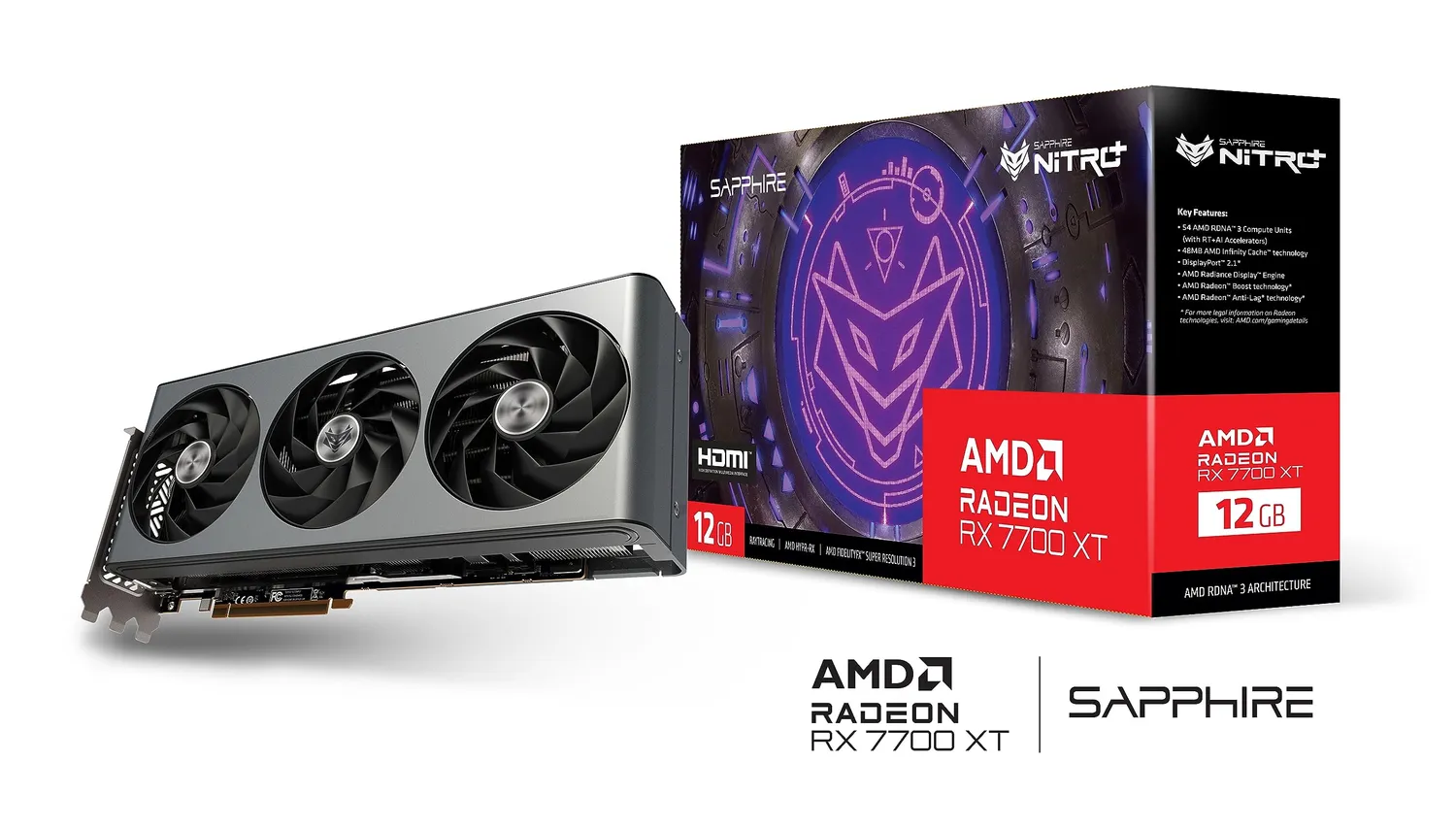 Sapphire Nitro+ Radeon RX 7700 XT Grafikkarte 12GB GDDR6