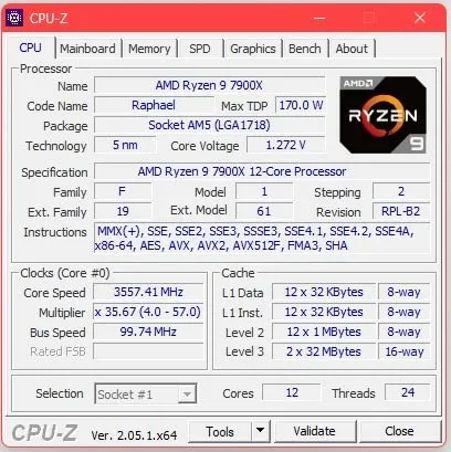 AMD Ryzen 9 7900X Prozessor AM5 12 Kerne