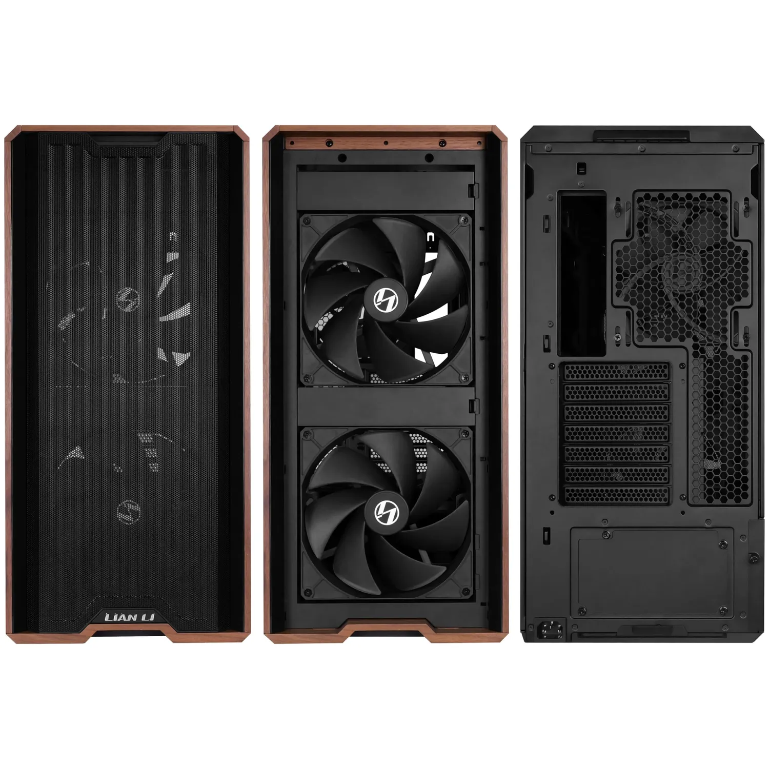 Lian Li Lancool 217 ATX Midi-Tower schwarz Walnussholz
