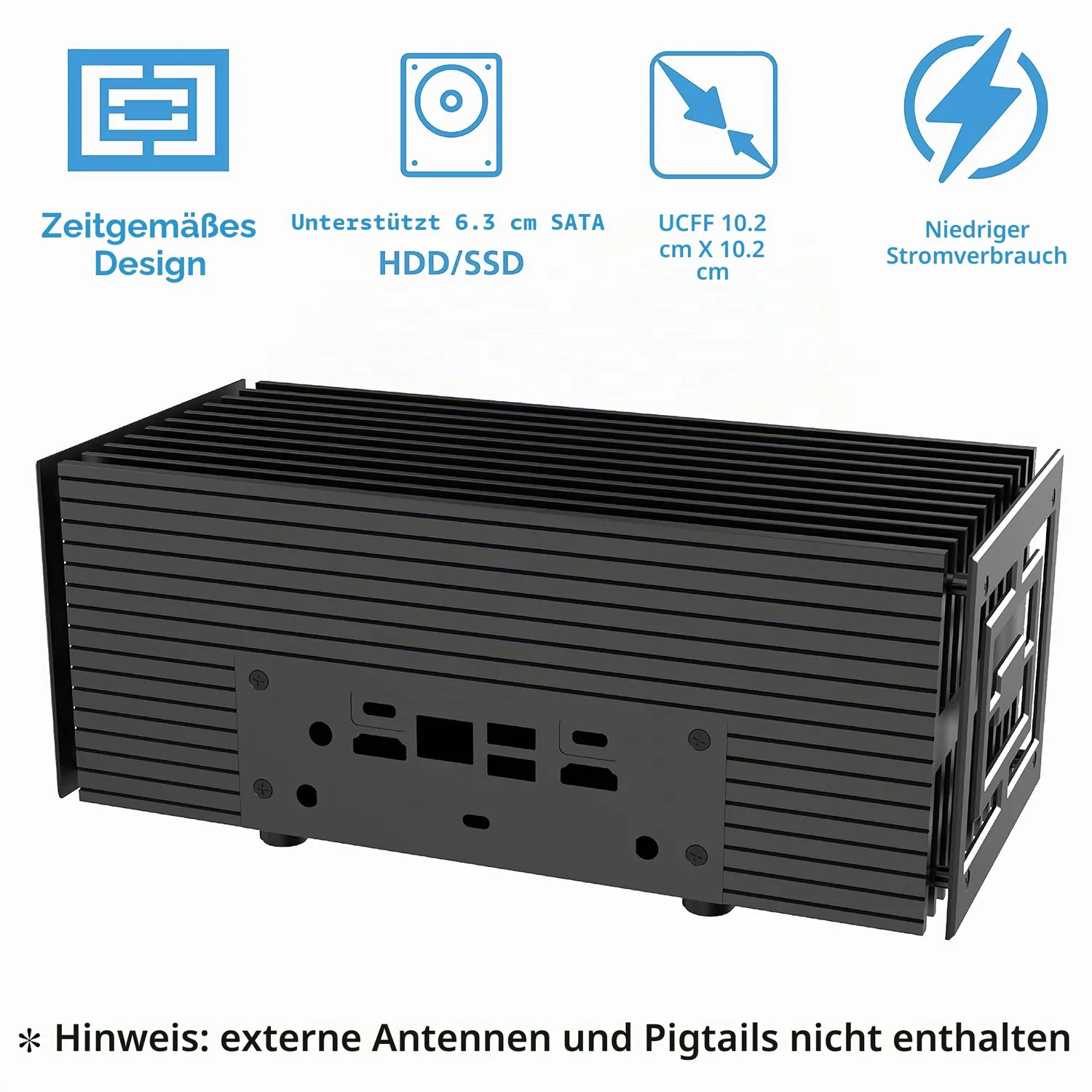 AKASA Turing WS Gehäuse lüfterlos für NUC 12