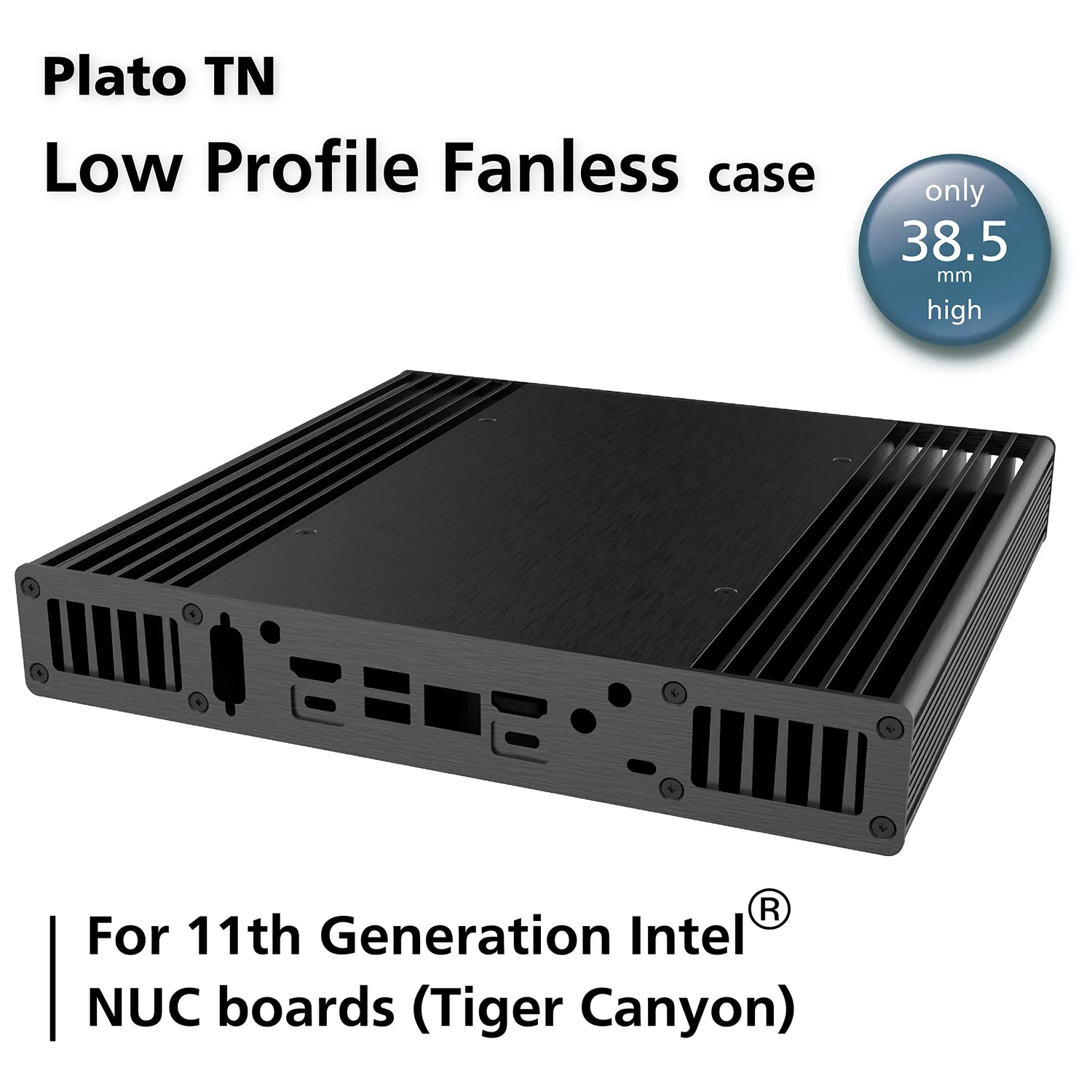 Akasa Plato TN A-NUC65-M1B NUC Gehäuse lüfterlos Alu